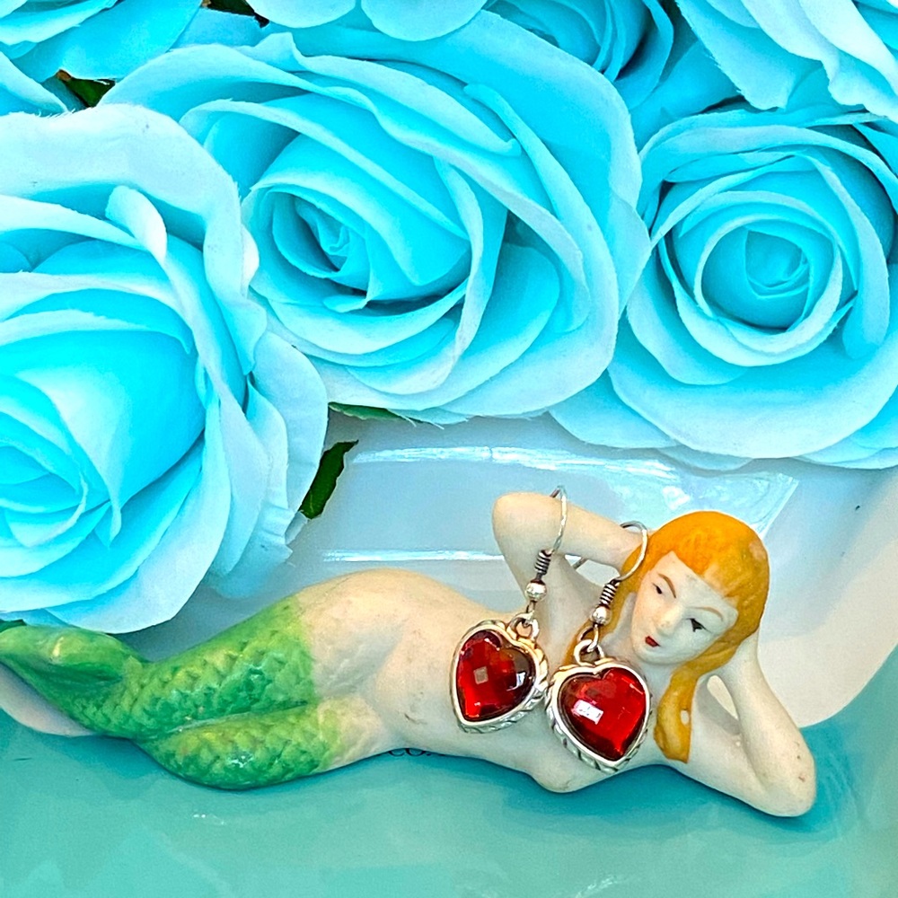 ⭐️SOLD⭐️Brighton NEWPORT Red Heart Swarovski Necklace Bracelet Earrings Silver - Picture 7 of 16